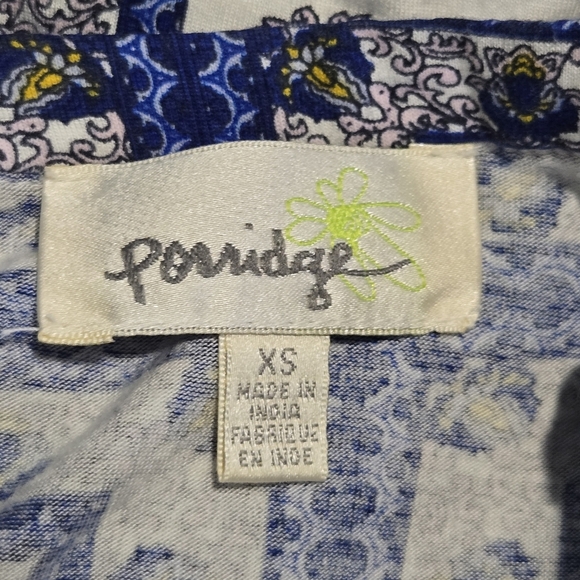 Porridge Anthropologie Belmar Boho Patch Print Quilted Yoke Button Blouse XS - Picture 9 of 10